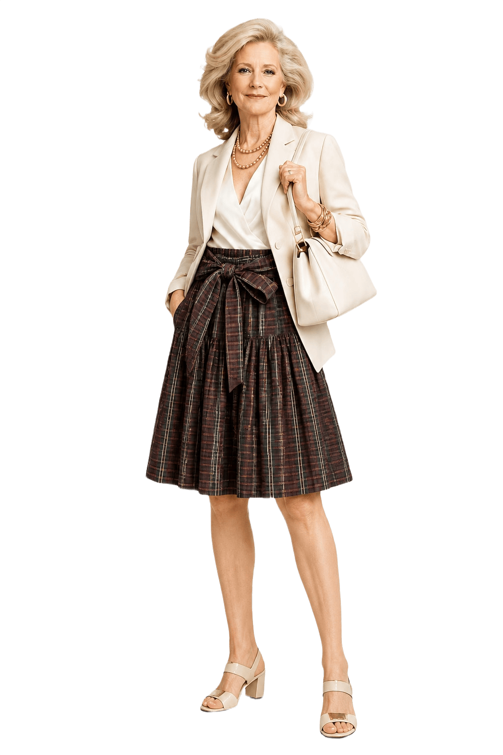 1970s Brown Cotton Skirt - Model