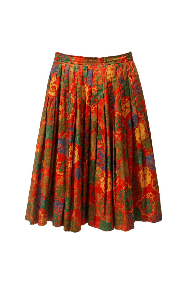 1970s Red Polyester Skirt - Front View