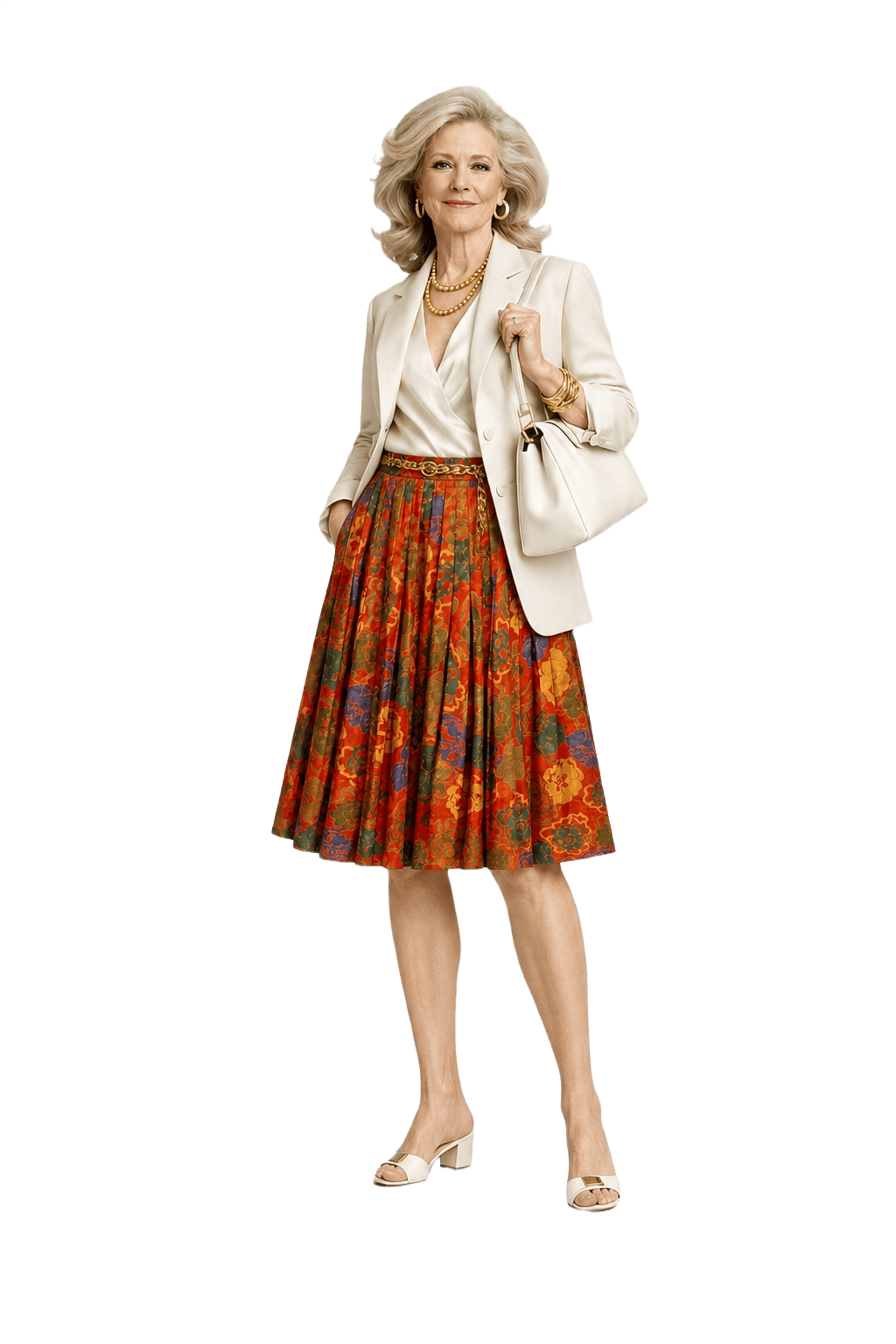 1970s Red Polyester Skirt - Model