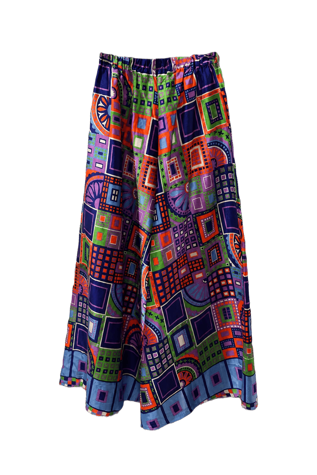 1970s Multicolor Polyester Pants - Front View