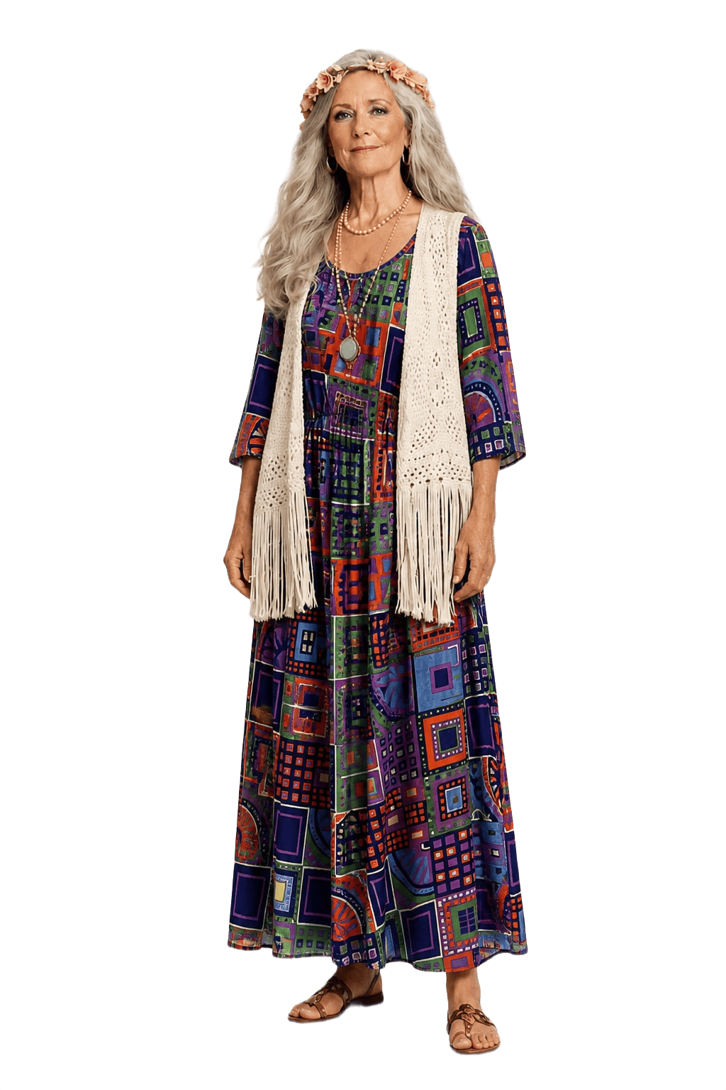 1970s Multicolor Polyester Pants - Model