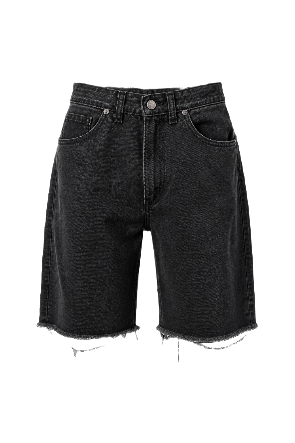 1990s Black Denim Shorts - Front View
