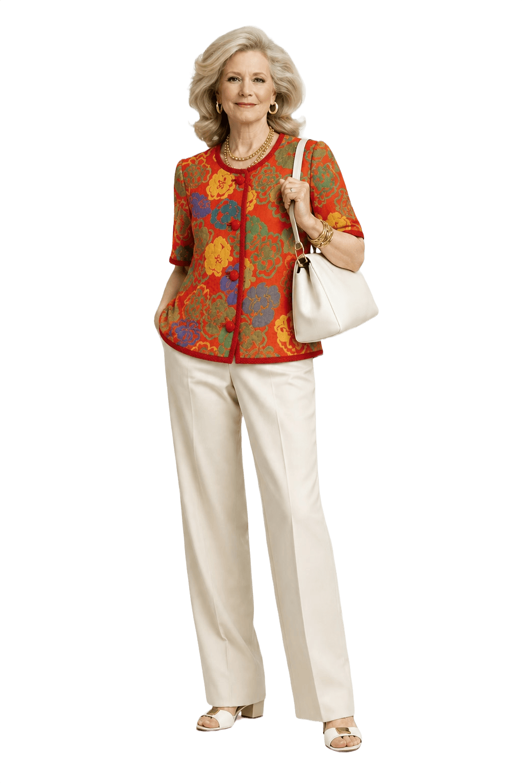 1970s Red Cotton Blouse - Model