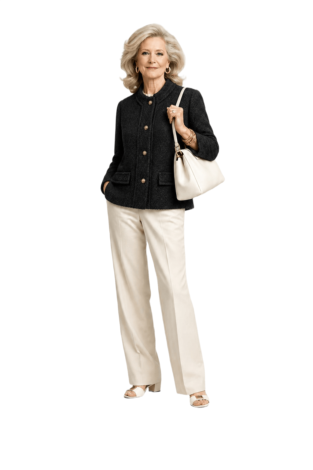 1970s Black Wool Blend Jacket - Model