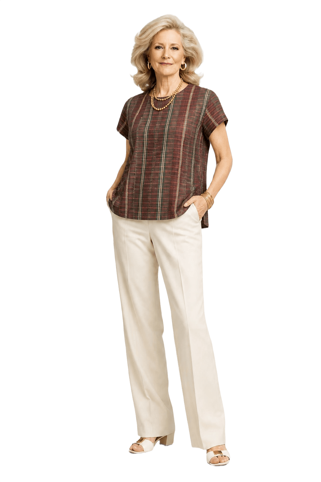 1970s Brown Cotton Blouse - Model