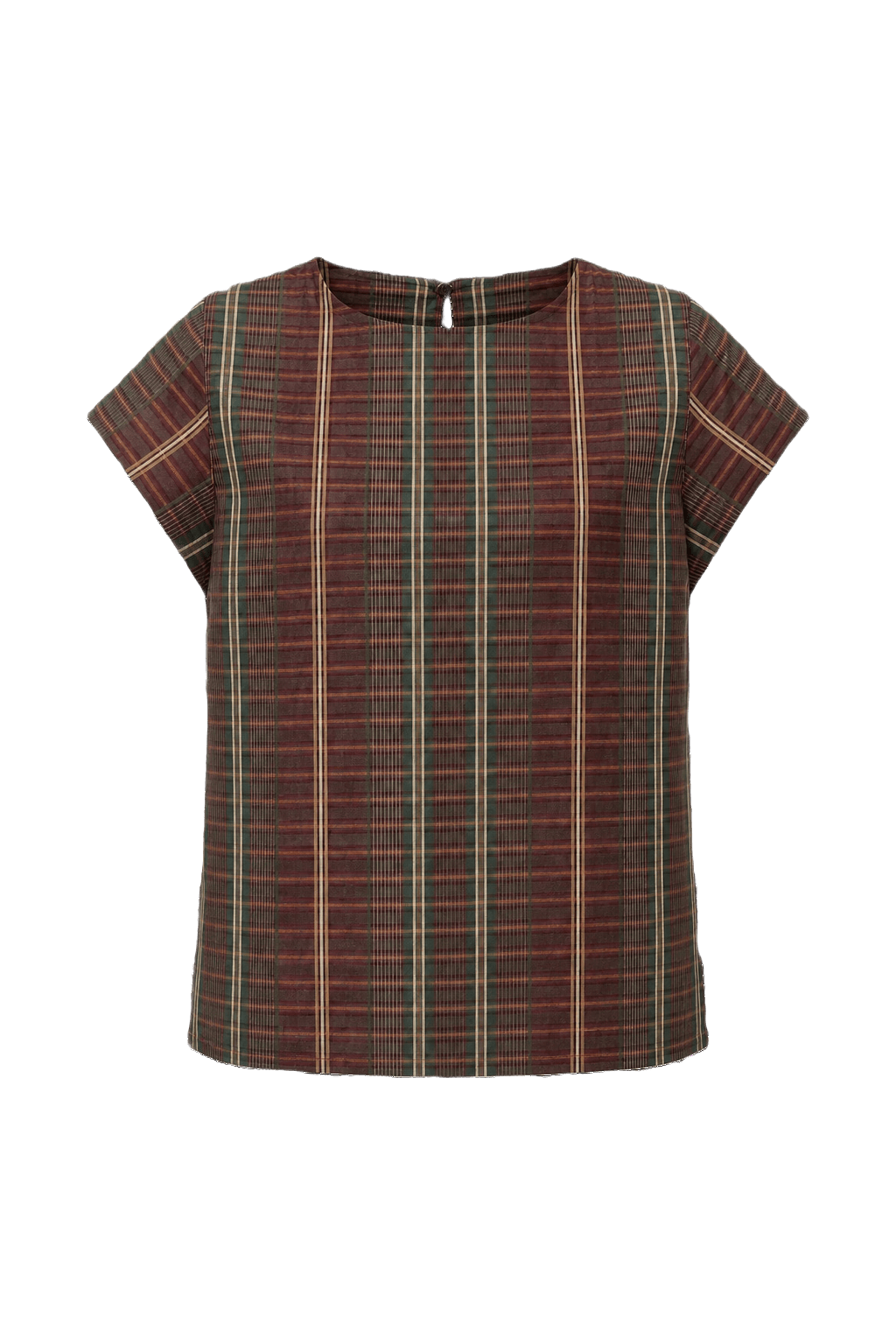 1970s Brown Cotton Blouse - Front View