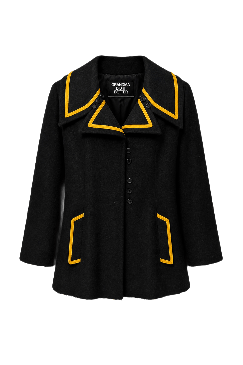 1950s Black Wool Blend Jacket - Front View