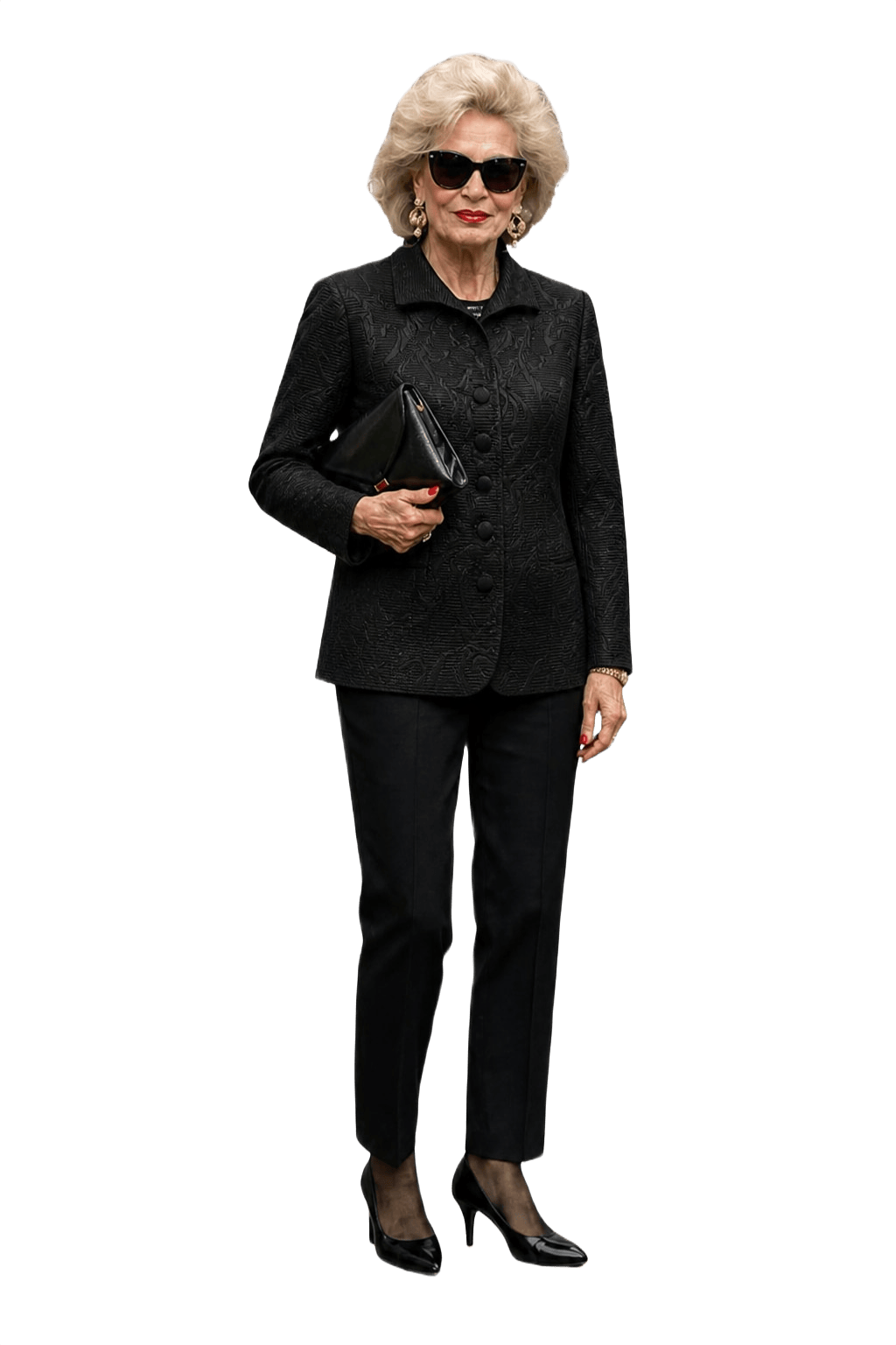 1980s Black Wool Blend Blazer - Model