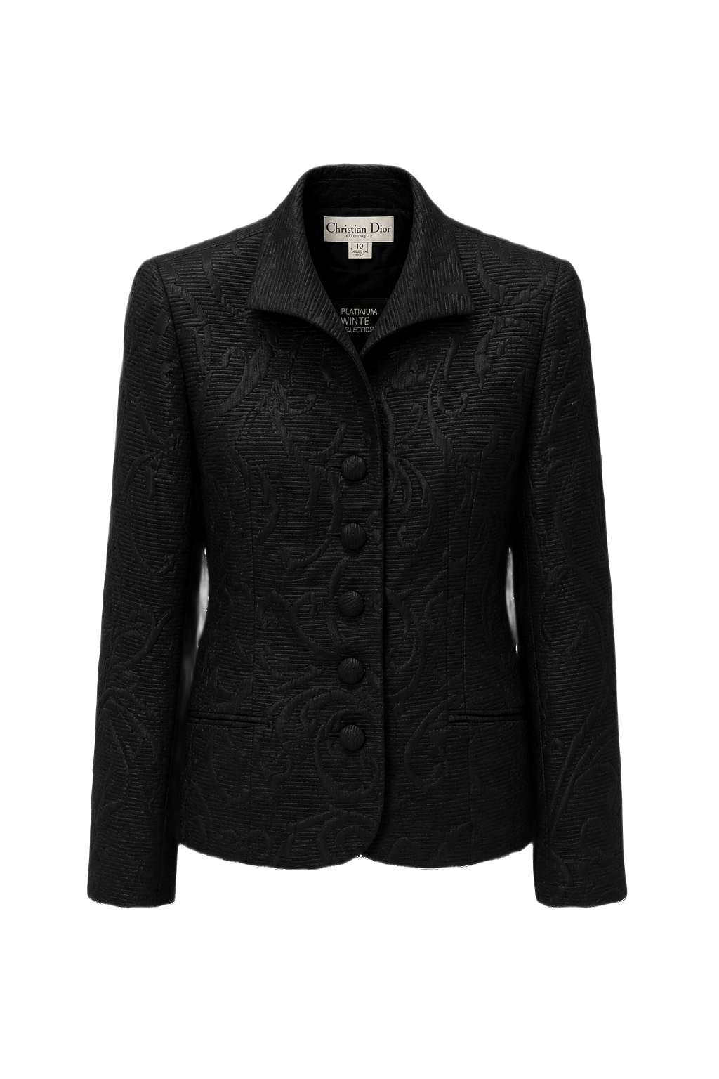 1980s Black Wool Blend Blazer - Front View