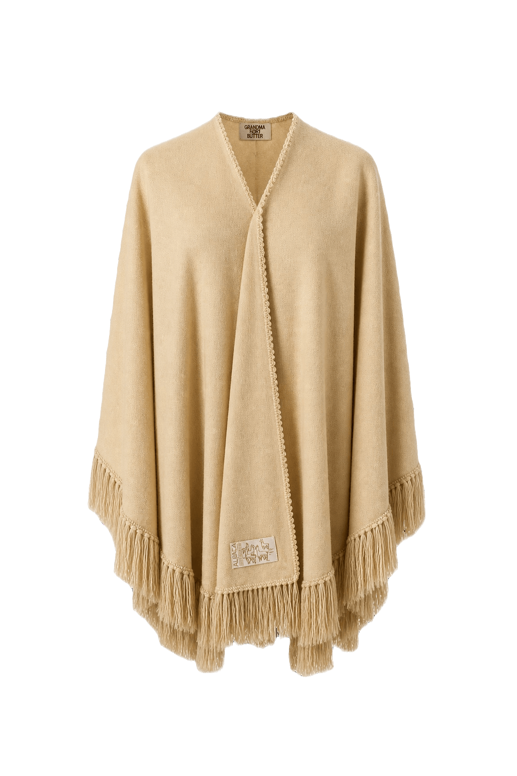 1970s Cream Cotton Blend Cape - Front View