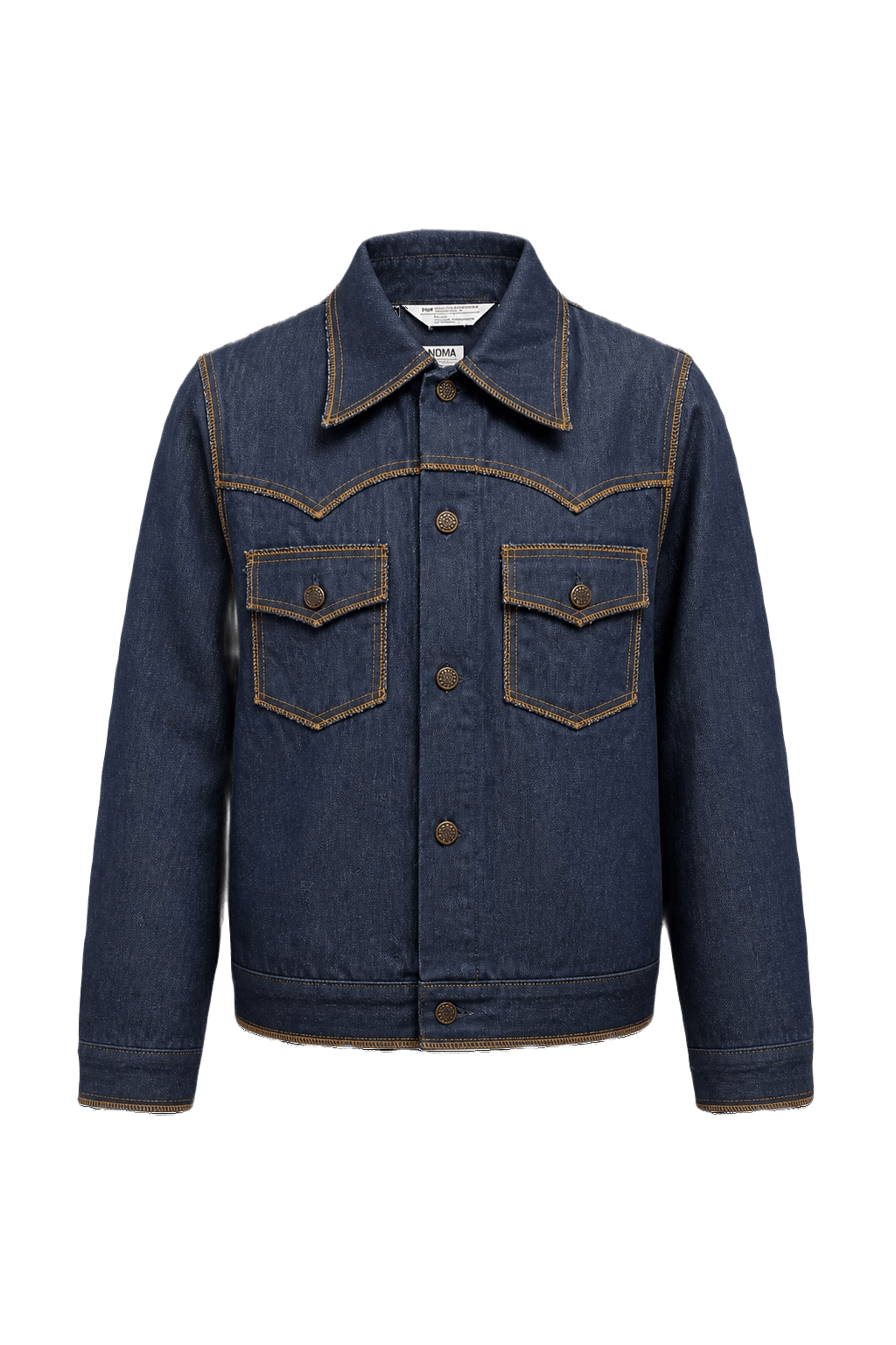 1970s Dark Denim Blue Denim Jacket - Front View