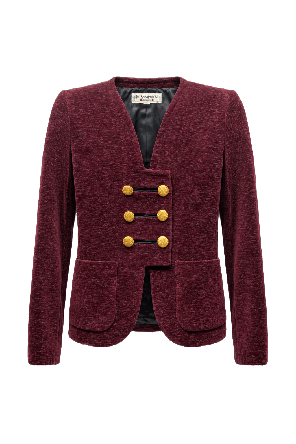 1980s Deep Burgundy Wool Blend Blazer - Front View