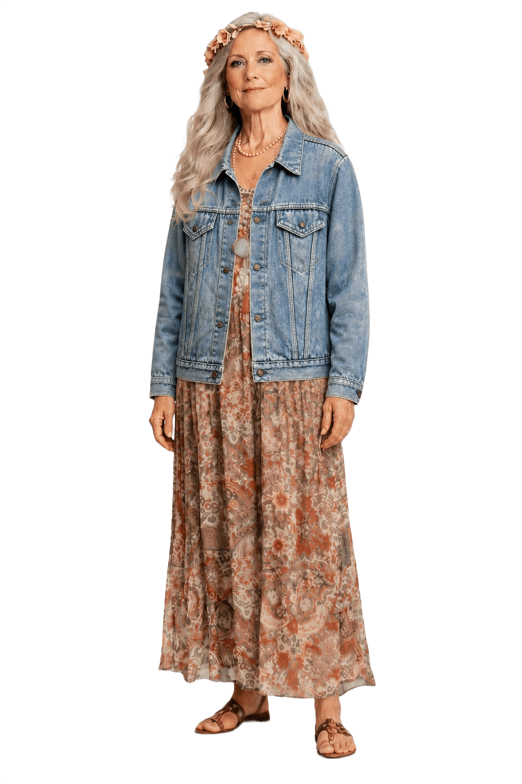 1970s Blue Denim Jacket - Model