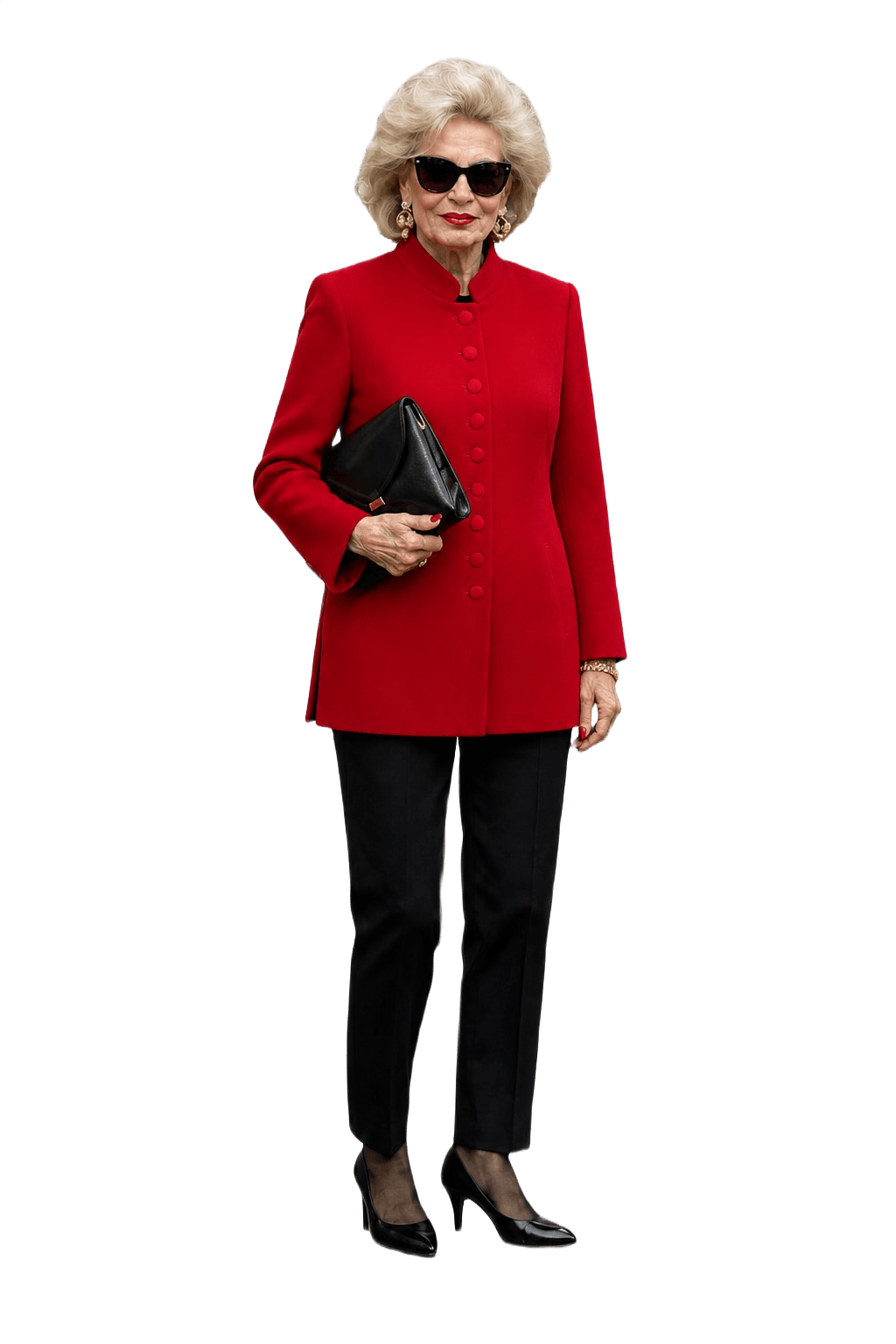 1980s Red Wool Blend Jacket - Model