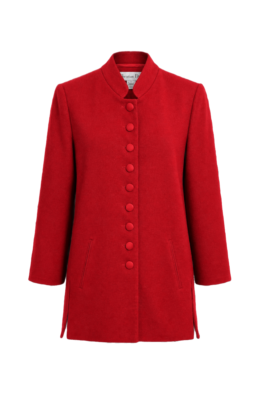 1980s Red Wool Blend Jacket - Front View