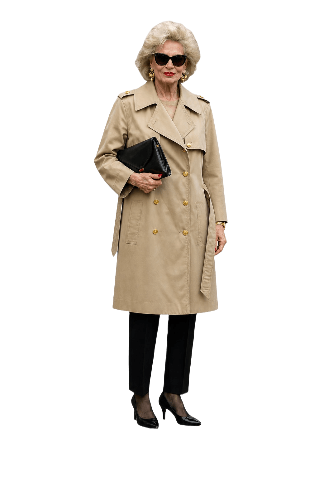 1980s Beige Cotton Trench Coat - Model
