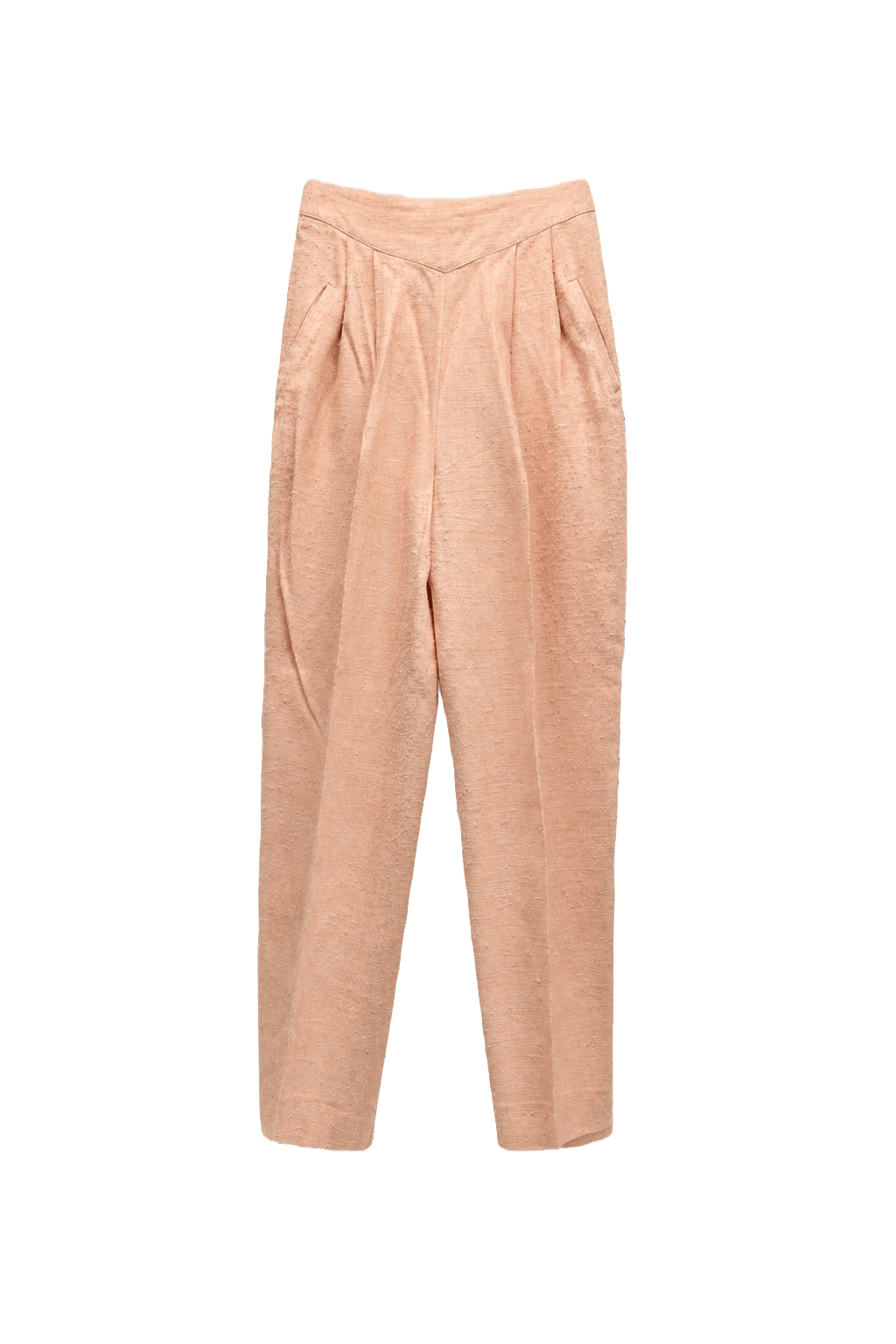 1960s Light Peach Wool Blend Pants - Front View