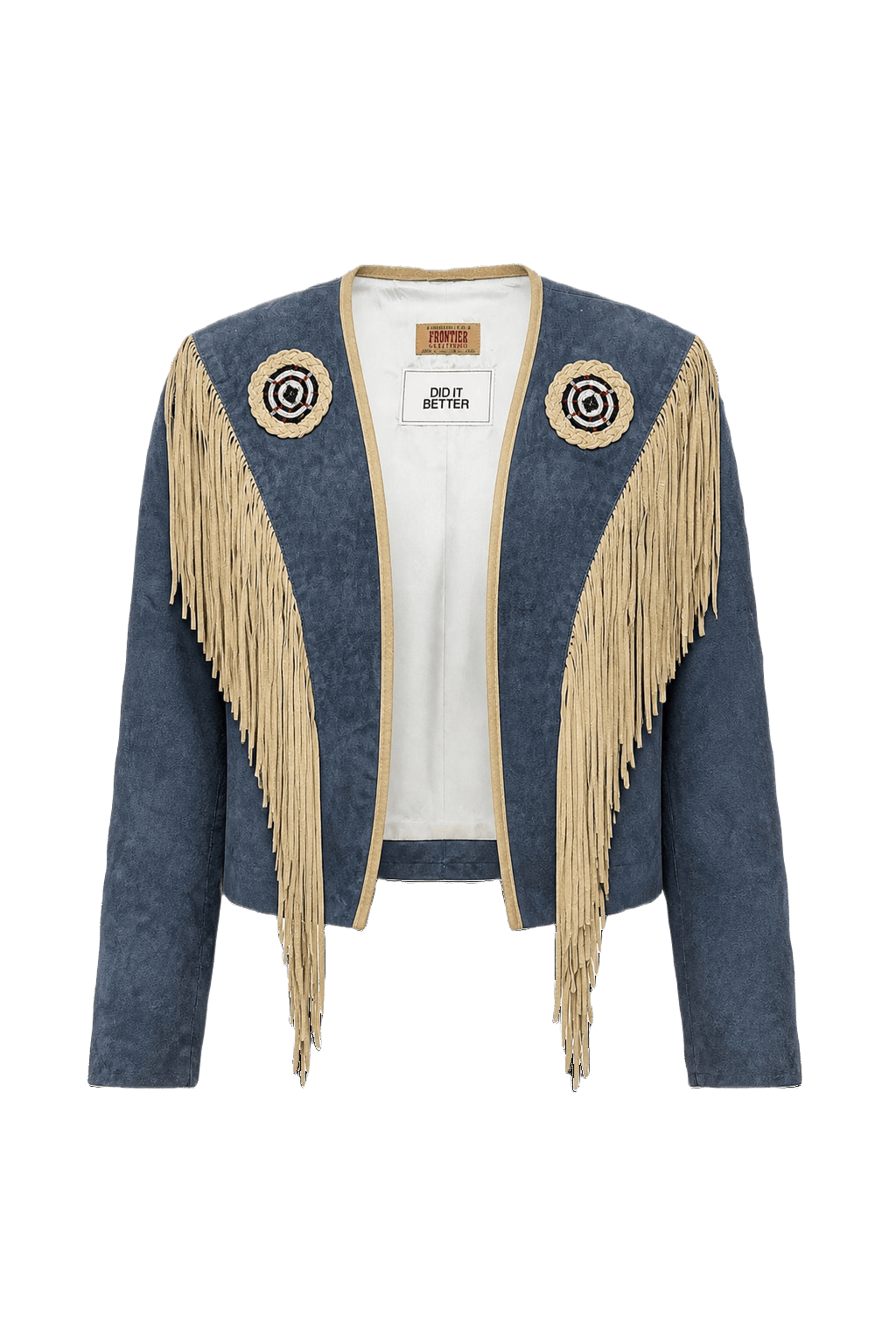 1970s Blue Suede Jacket - Front View