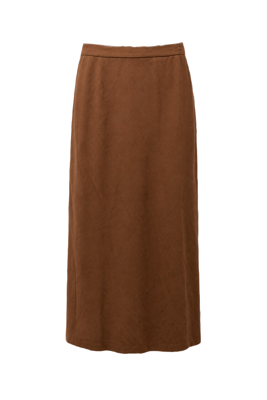 1990s Brown Cotton Blend Skirt - Front View