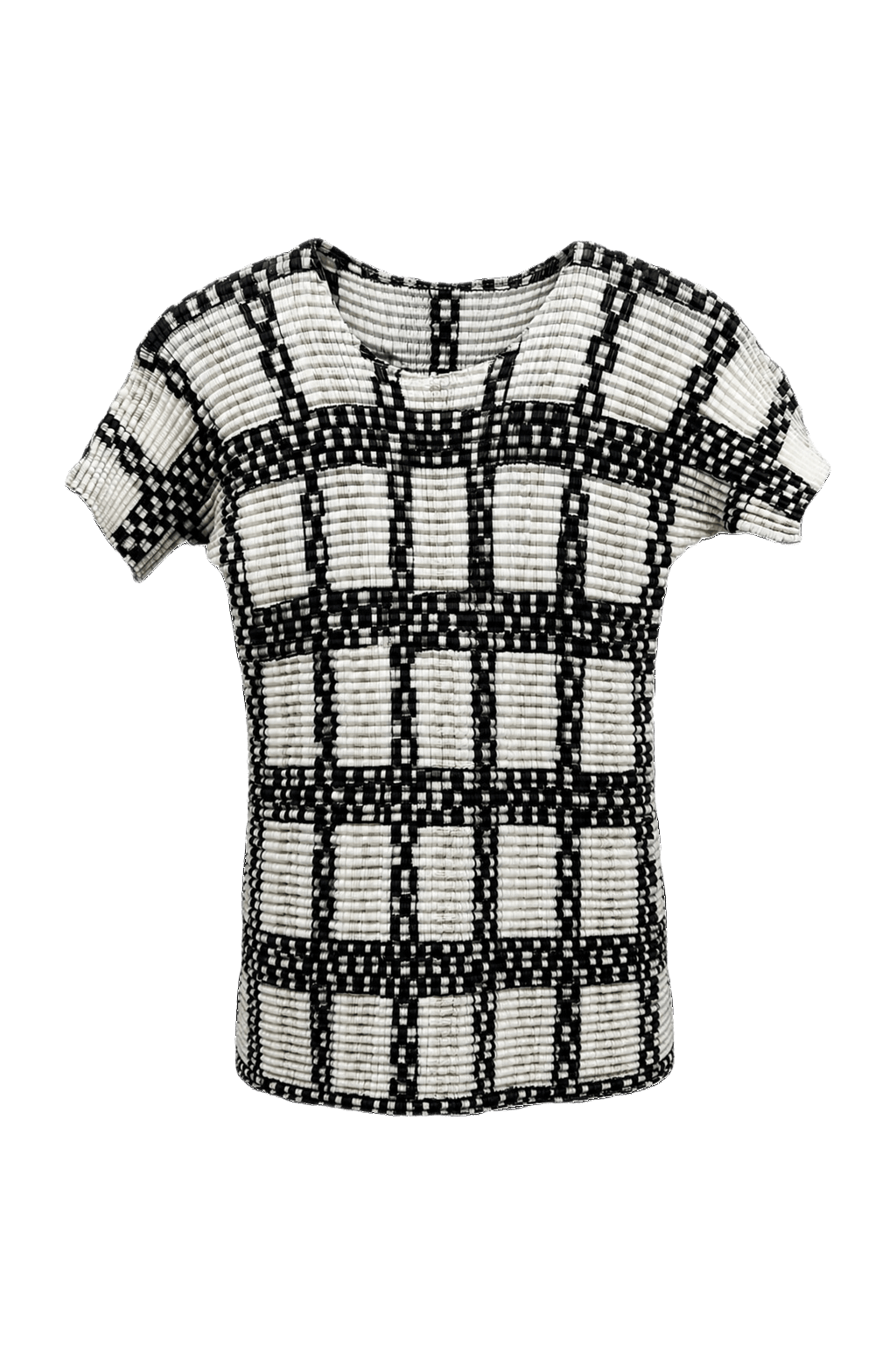 1990s Black and White Polyester Blend Blouse - Front View