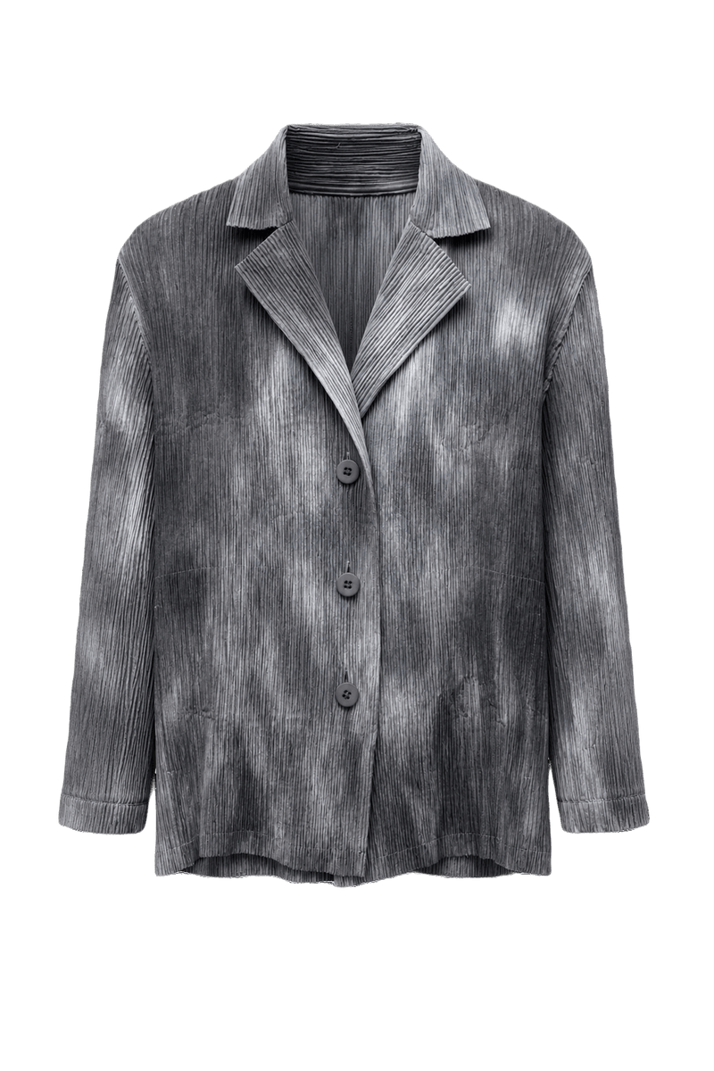 1990s Grey Synthetic Blend Jacket - Front View
