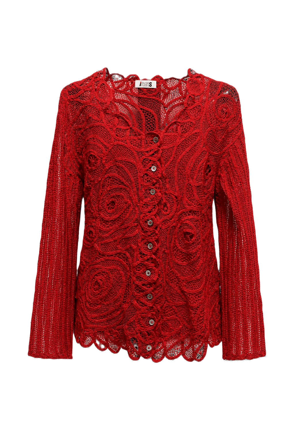 1990s Red Synthetic Blend Sweater - Front View