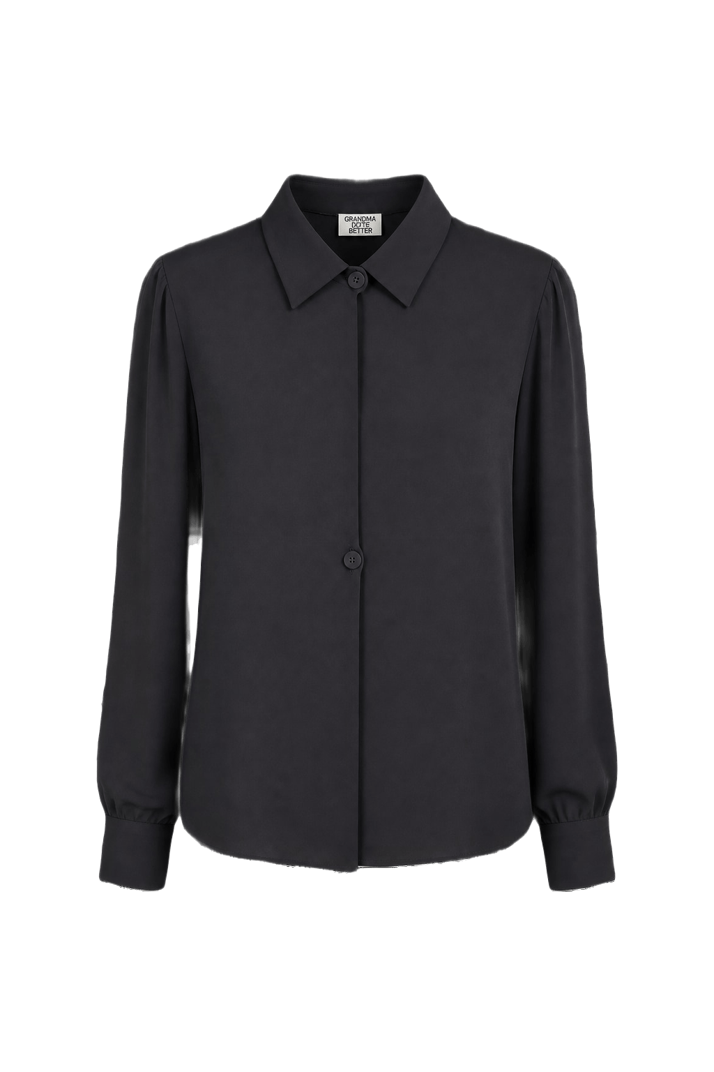 1990s Black Cotton Blend Blouse - Front View
