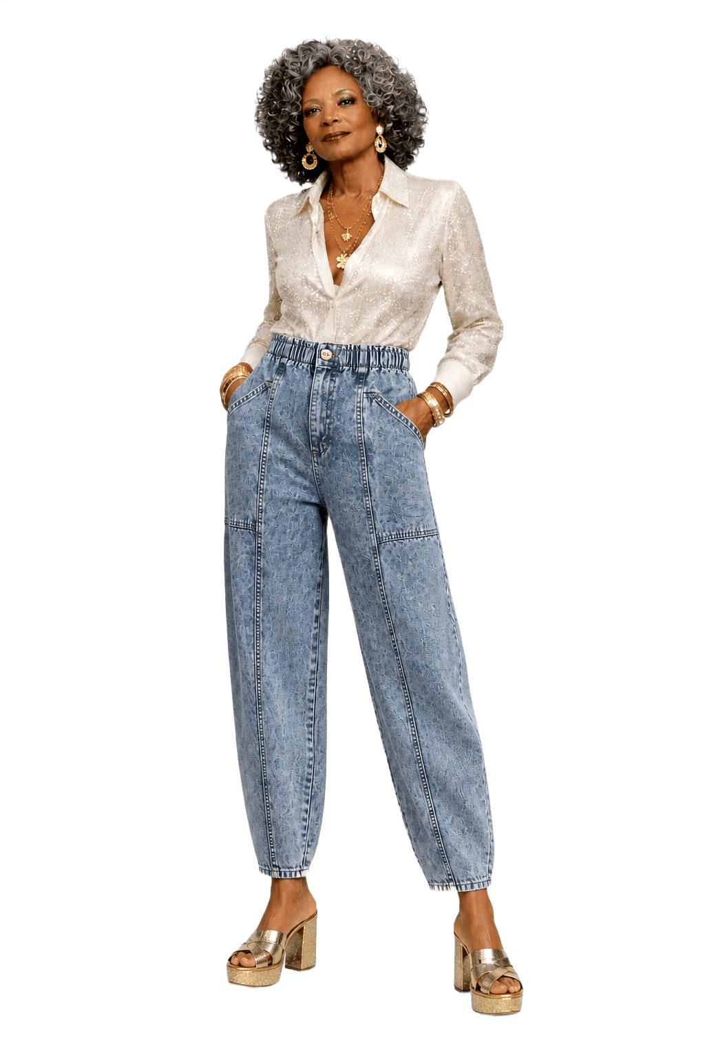1980s Light Blue Denim Jeans - Model