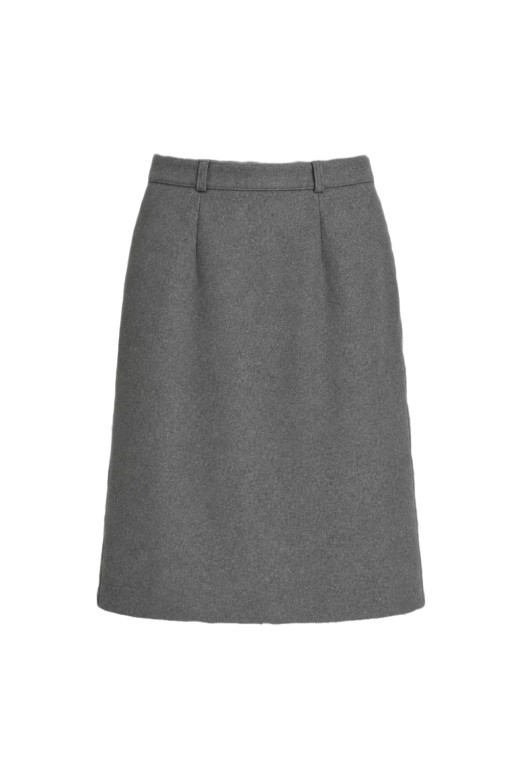 1970s Grey Wool Blend Skirt - Front View