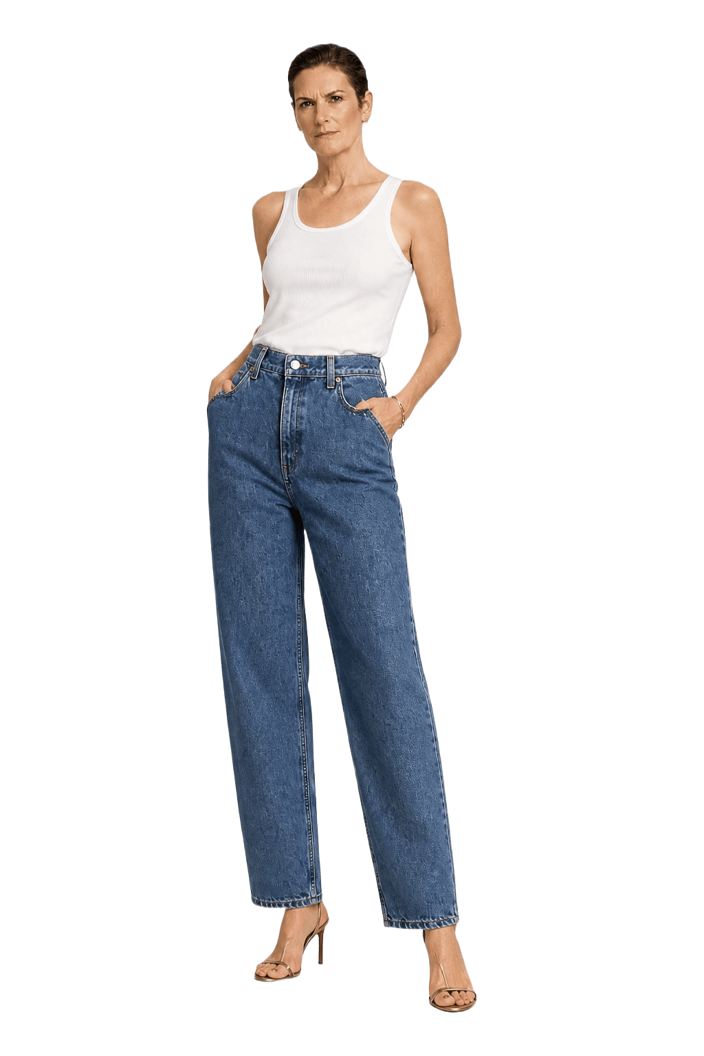 1990s Blue Denim Womens Jeans - Model