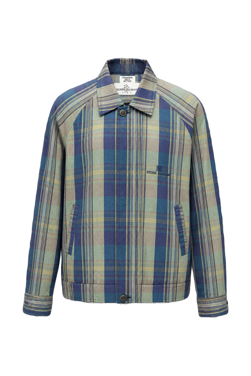 1980s Blue Cotton Blend Jacket - Front View