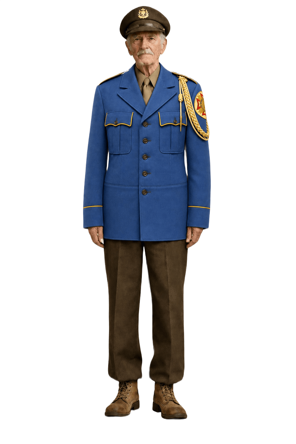 Unknown Royal Blue Wool Blend Jacket - Model