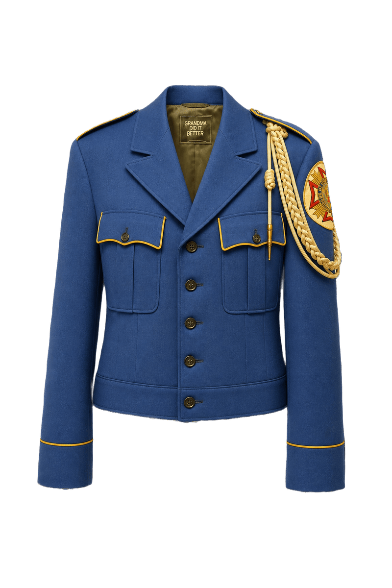 Unknown Royal Blue Wool Blend Jacket - Front View