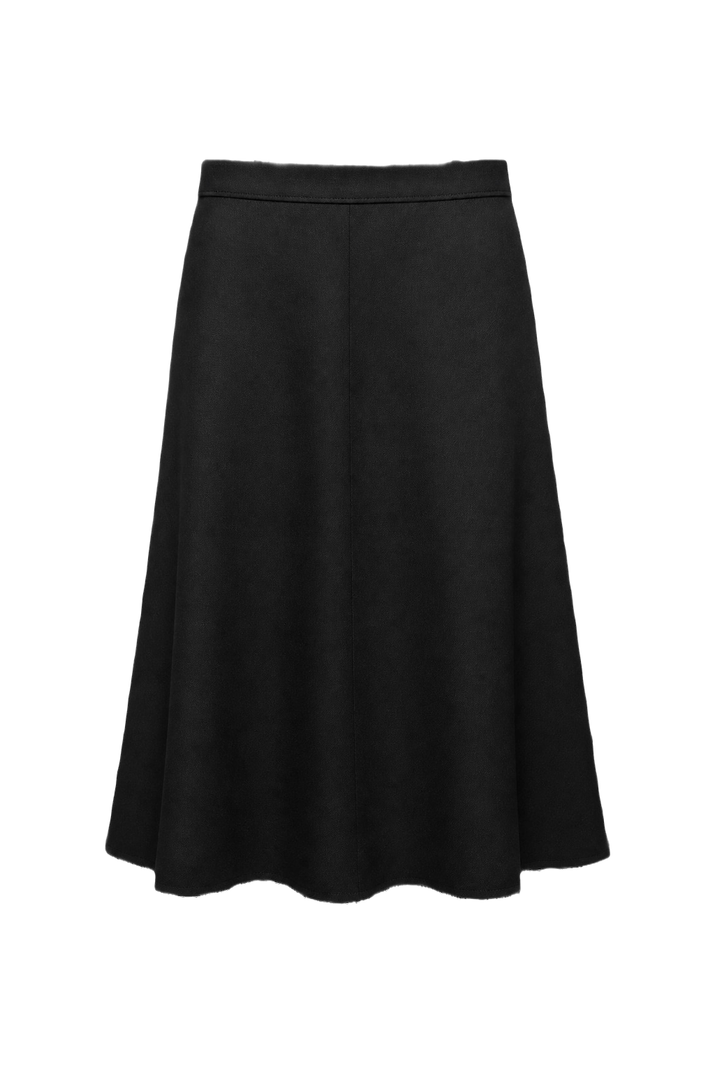 1970s Black Wool Blend Skirt - Front View