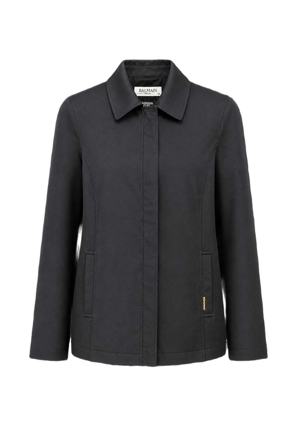 1980s Black Cotton Blend Jacket - Front View
