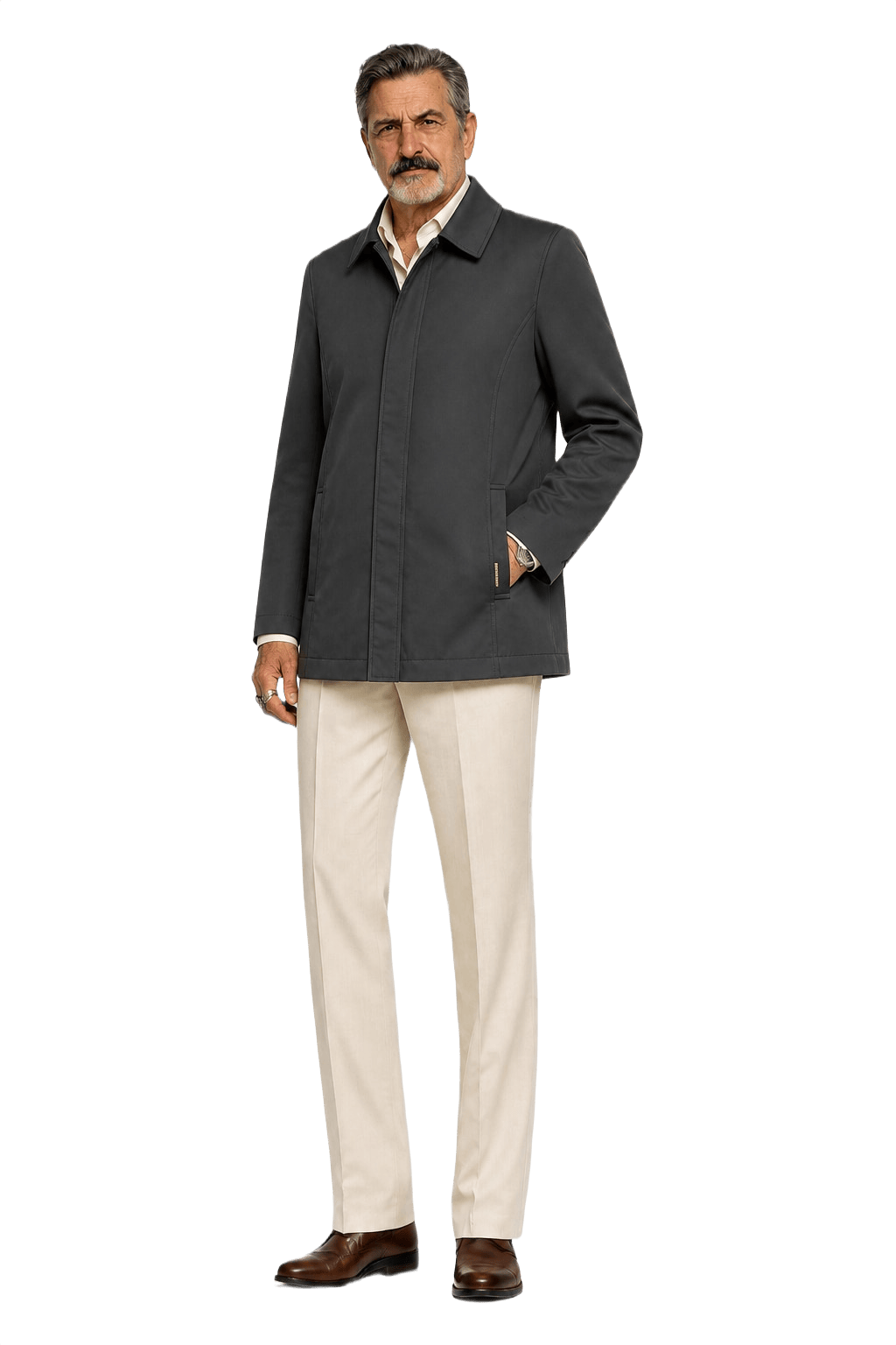 1980s Black Cotton Blend Jacket - Model