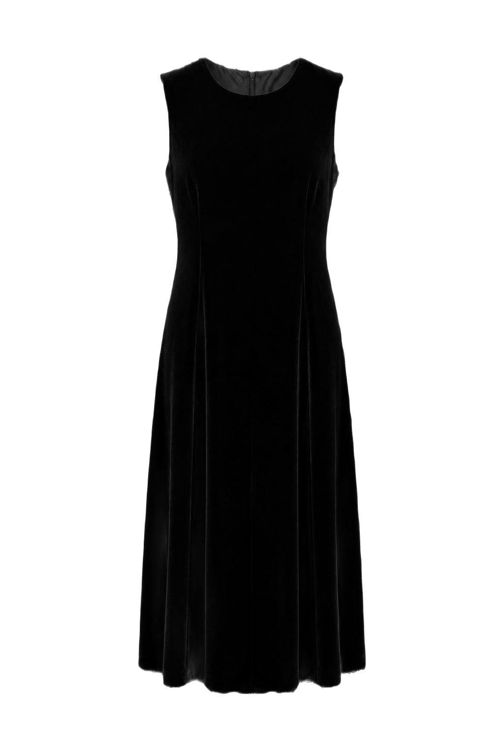 1960s Black Velvet Dress - Front View