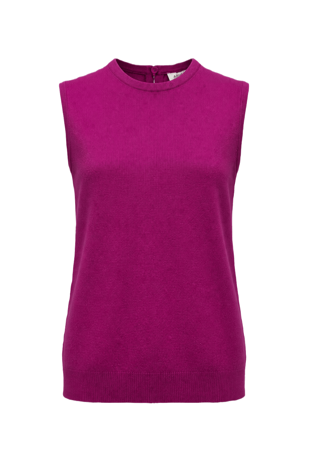 1960s Magenta Cotton Blend Sleeveless Top - Front View