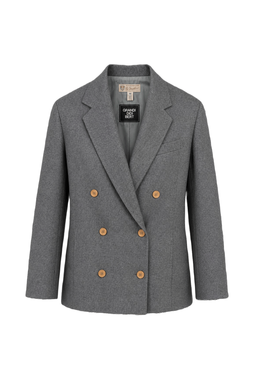 1970s Charcoal Grey Wool Blend Jacket - Front View