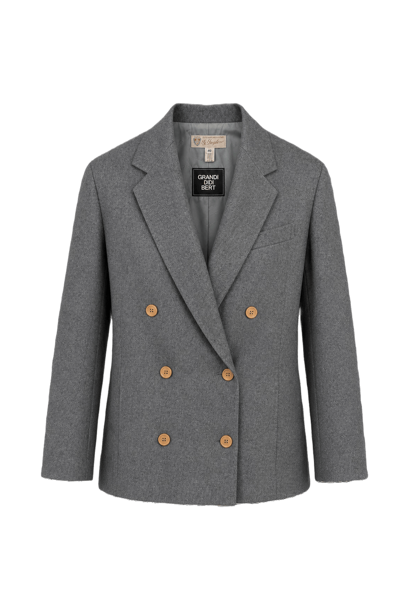 1970s Charcoal Grey Wool Blend Jacket - Front View