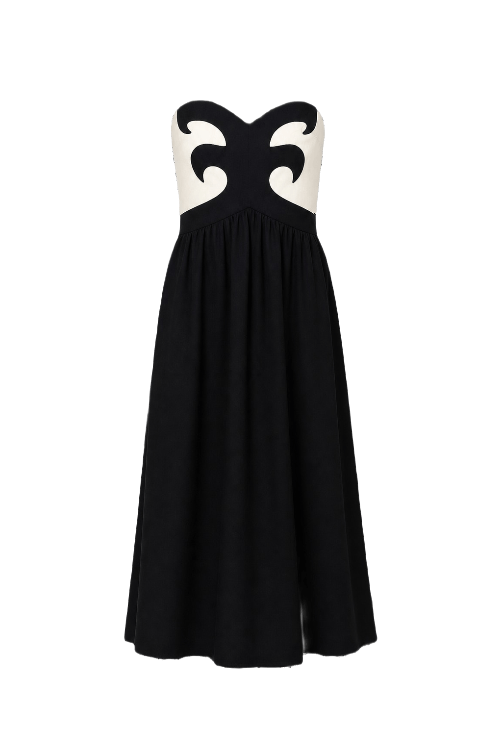 1960s Black Cotton Blend Dress - Front View
