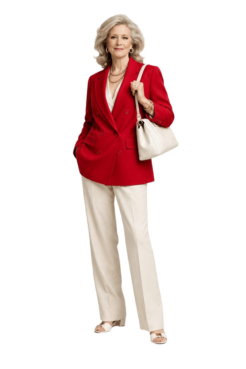 1970s Red Wool Blend Blazer - Model