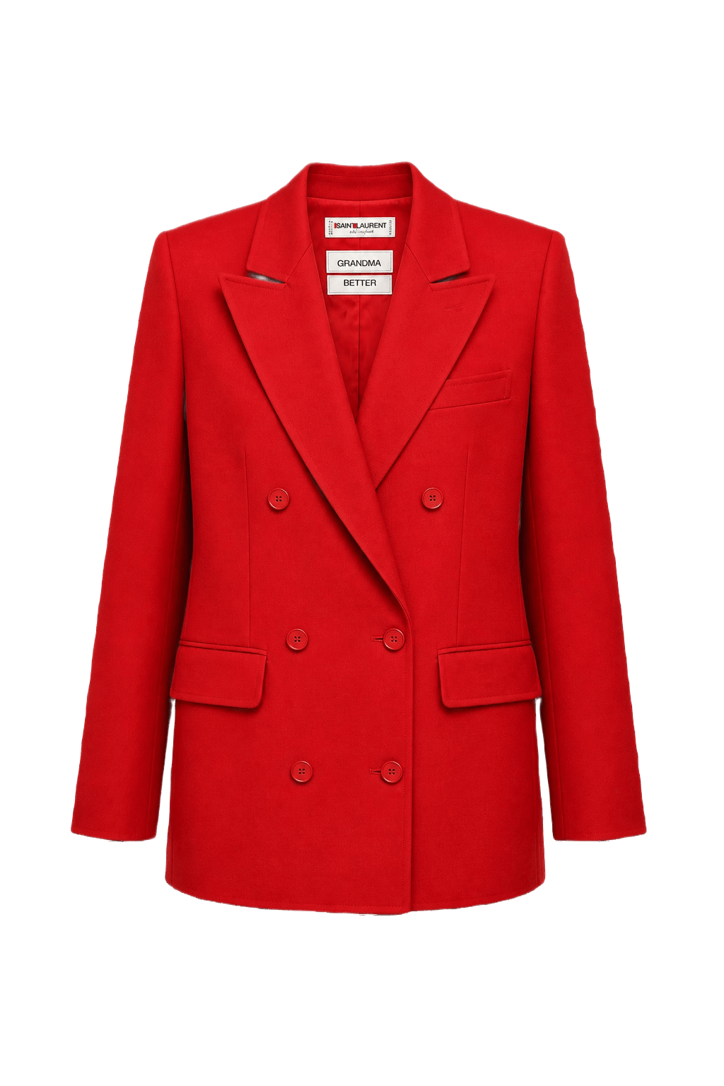 1970s Red Wool Blend Blazer - Front View