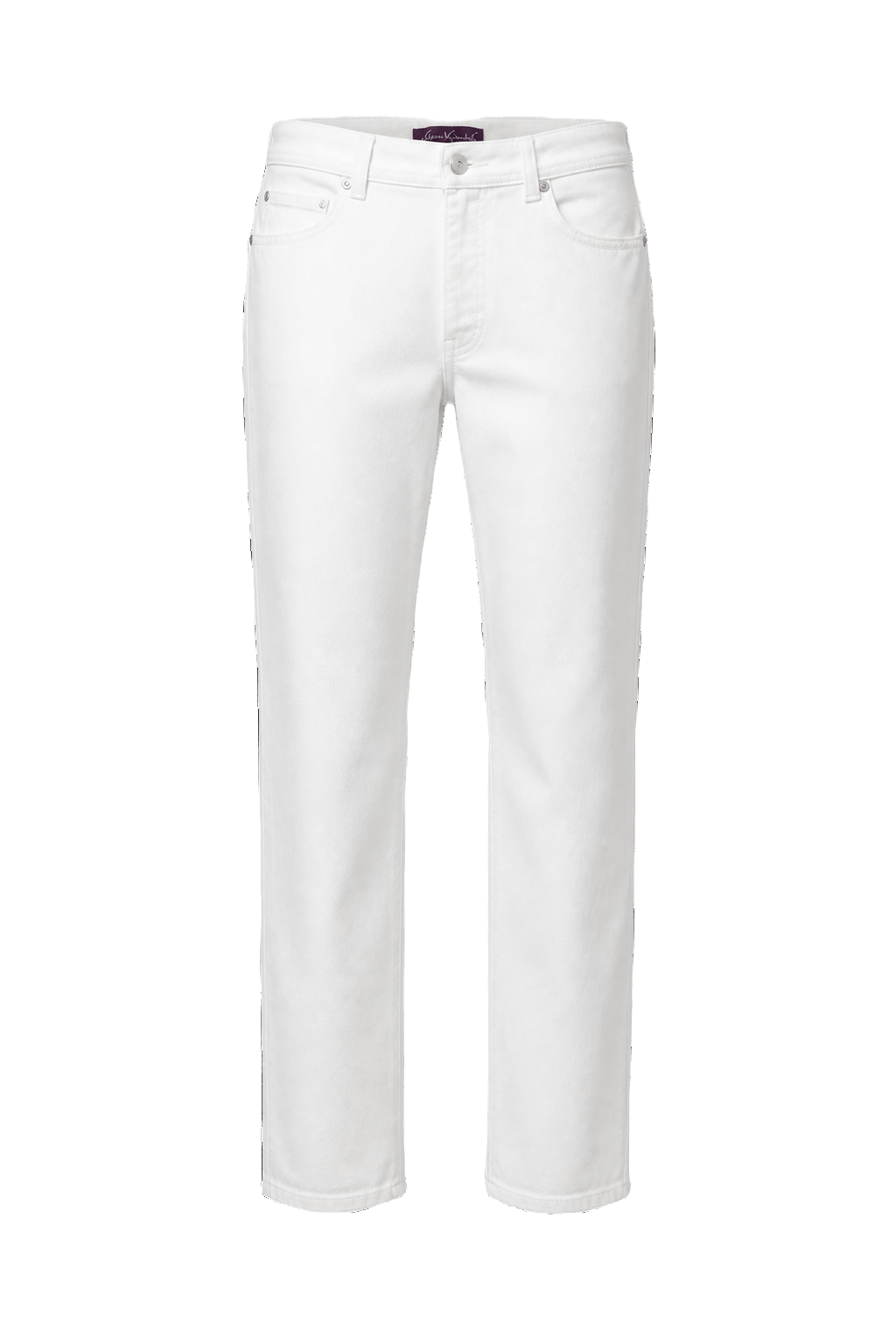 1990s White Denim Pants - Front View