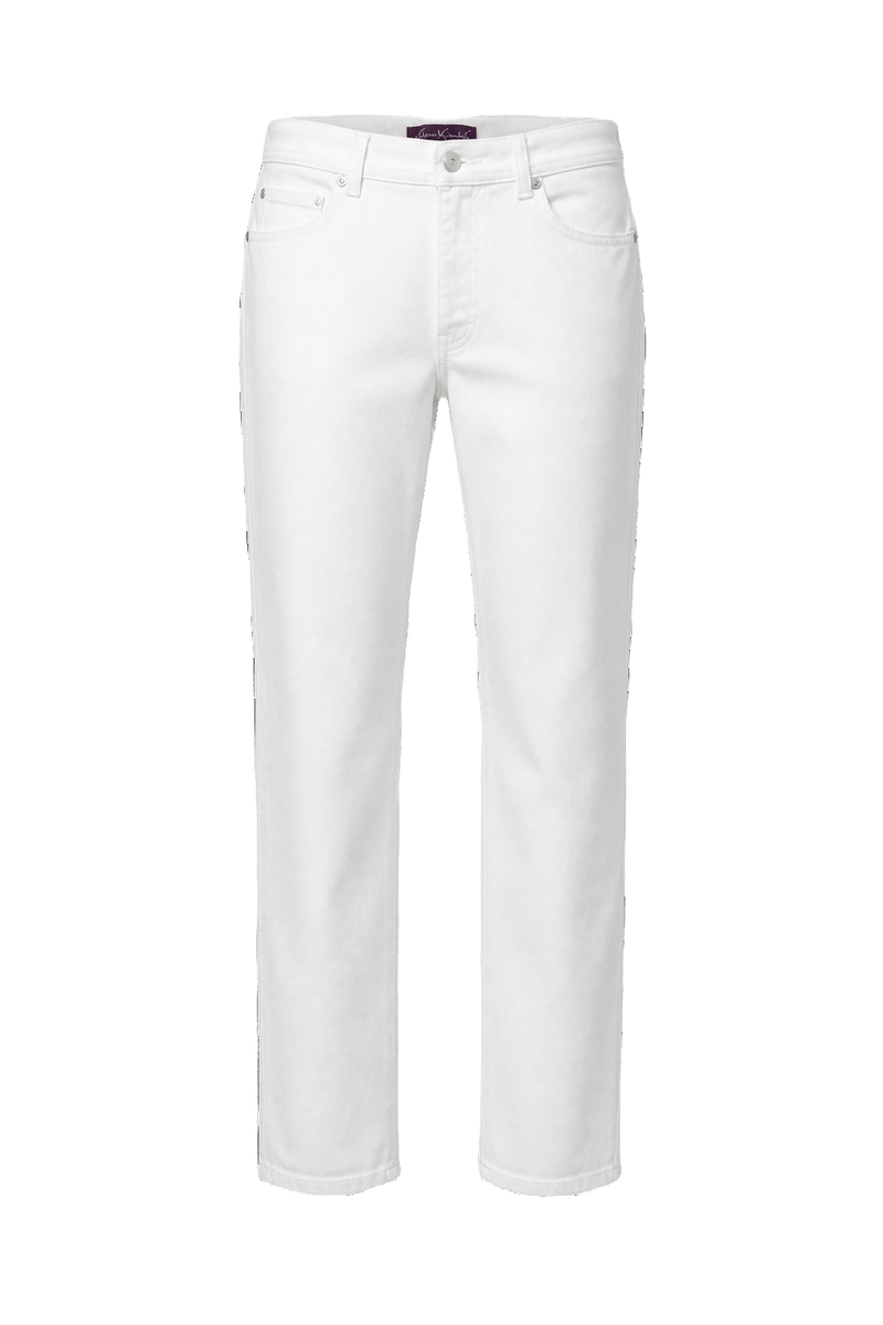 1990s White Denim Pants - Front View