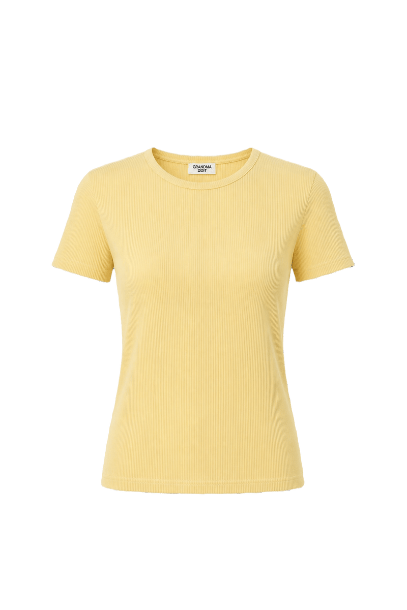1970s Pale Yellow Cotton Blend T-Shirt - Front View
