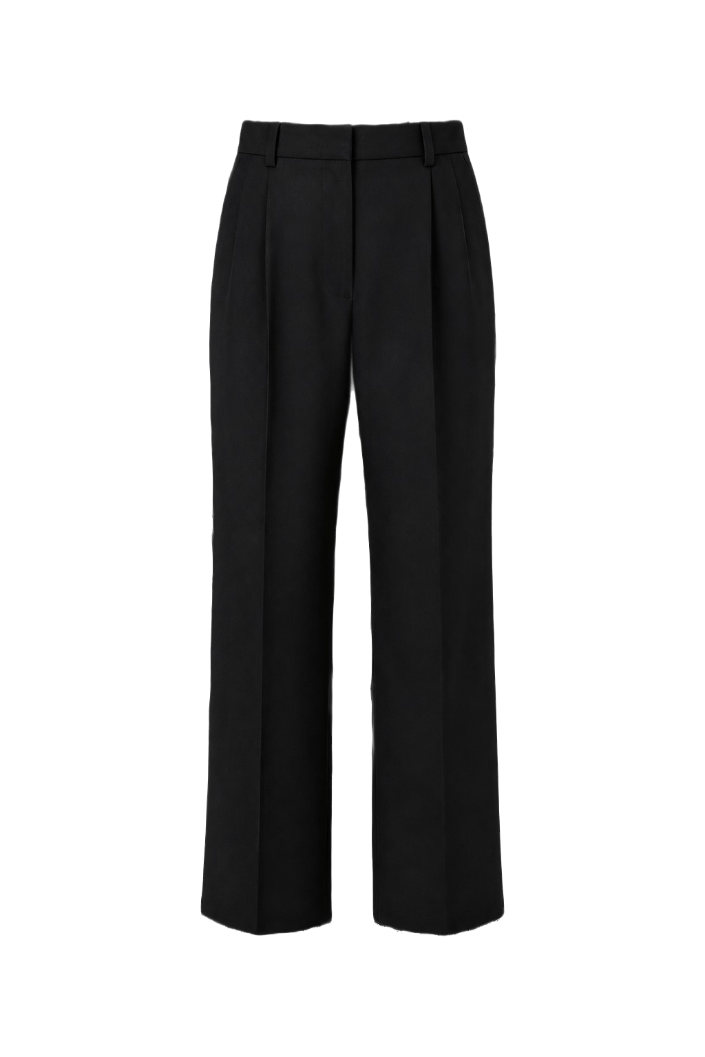 1990s Black Wool Blend Trousers - Front View