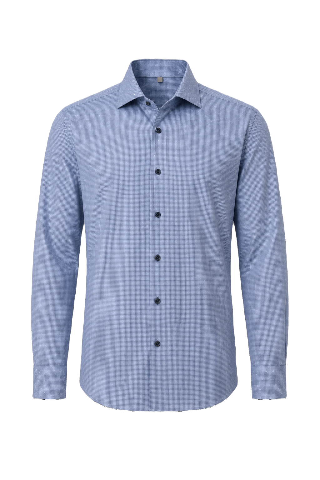 1990s Light Blue Cotton Blend Button-Down Shirt - Front View