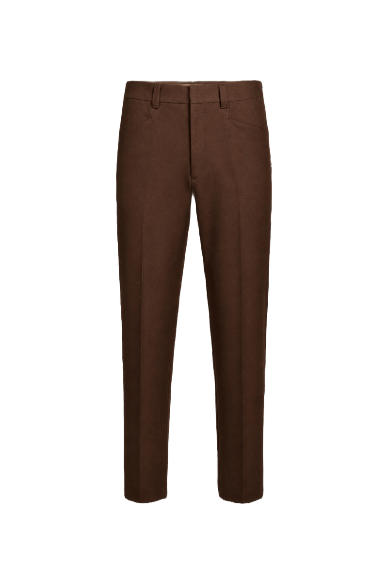 1990s Brown Wool Blend Trousers - Front View