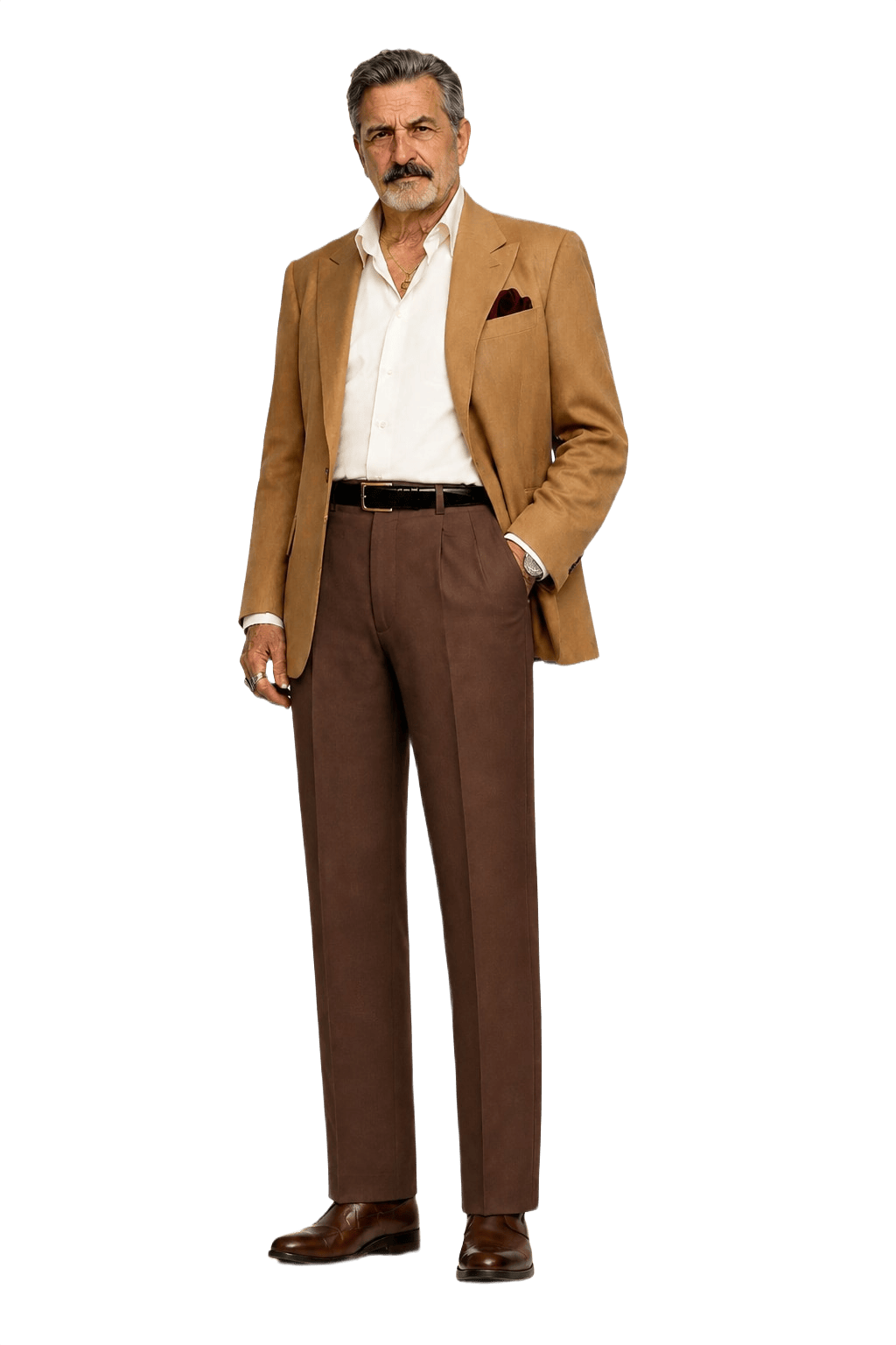 1990s Brown Wool Blend Trousers - Model